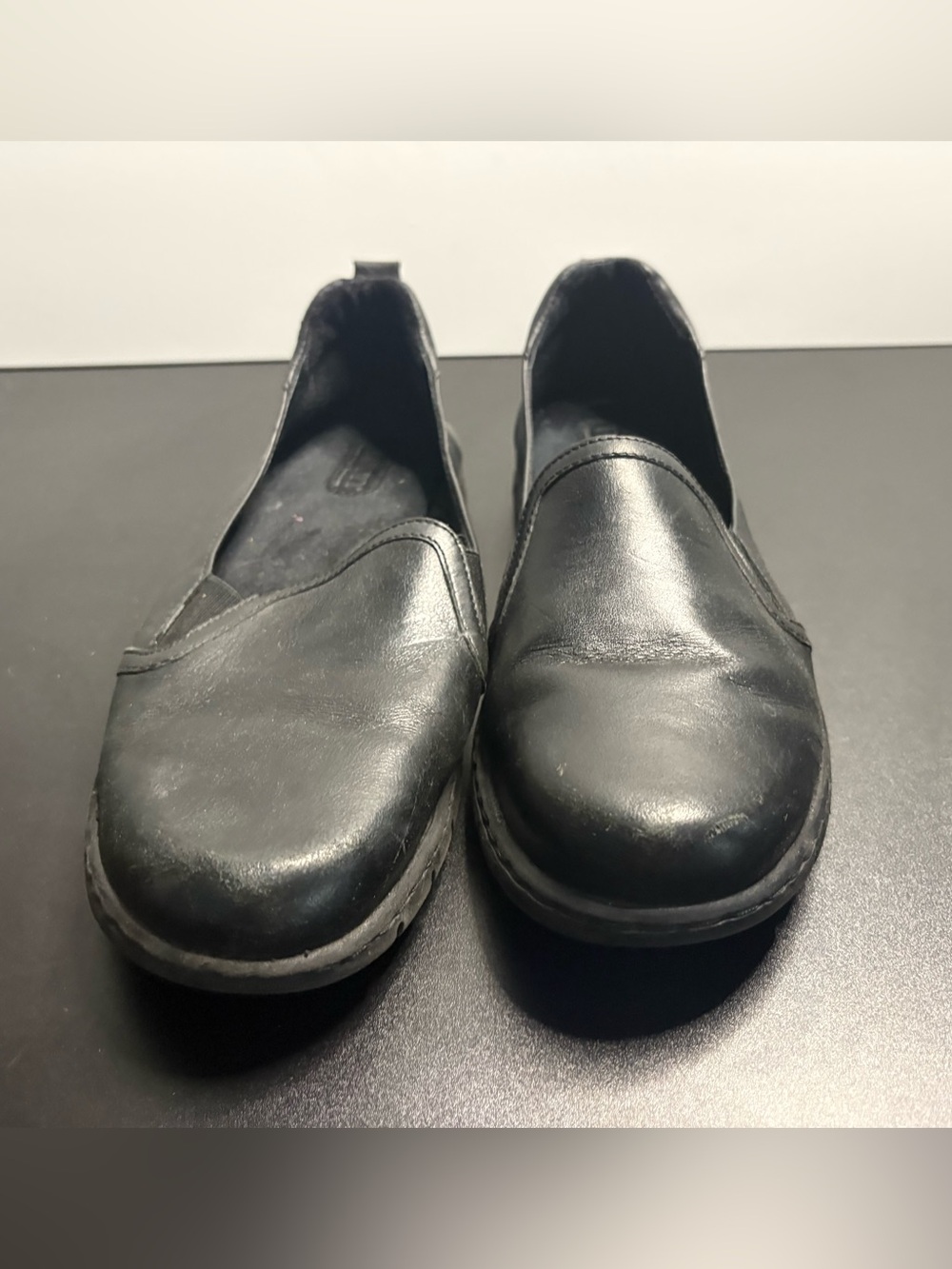 Born Meyer Black Leather Slip-On Women's Loafers